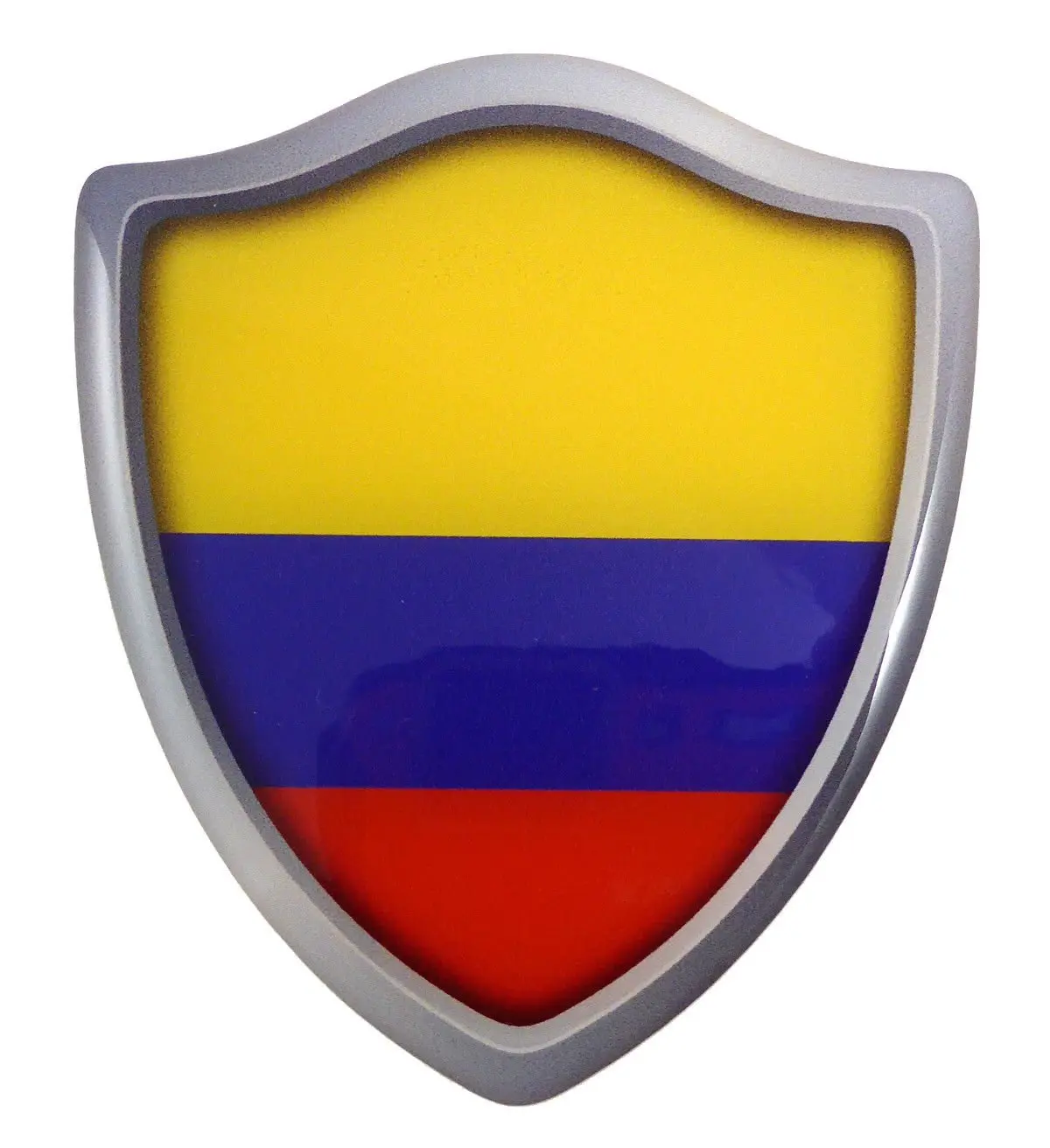 Colombia Flag Shield Domed Decal 3D Look Emblem Resin Car Sticker 2.6"X3" 1