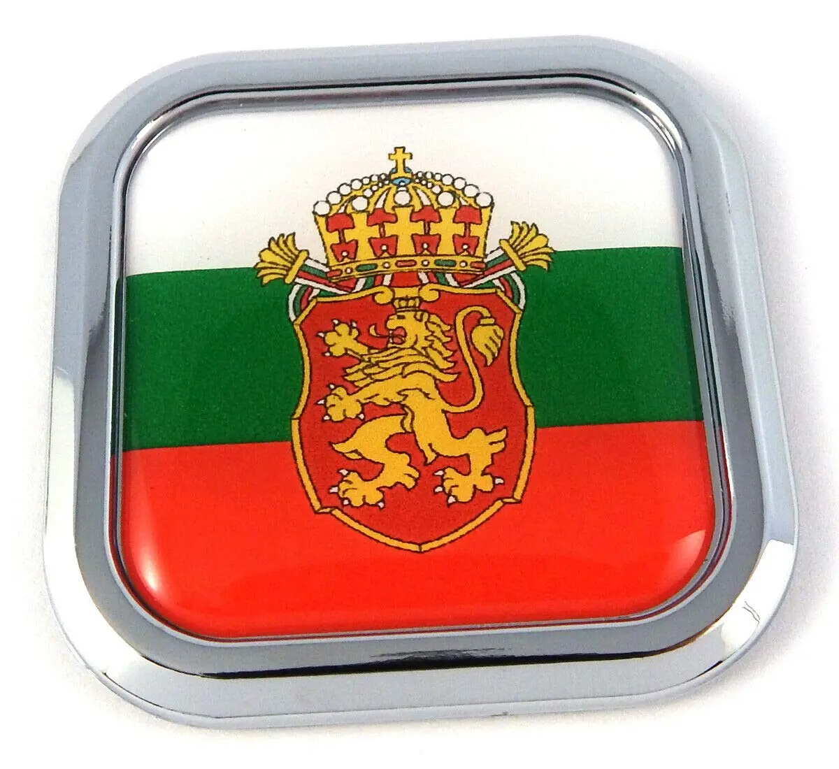 Bulgaria Flag Square Chrome Rim Emblem Car 3D Decal Badge Hood Bumper Sticker 2" 1