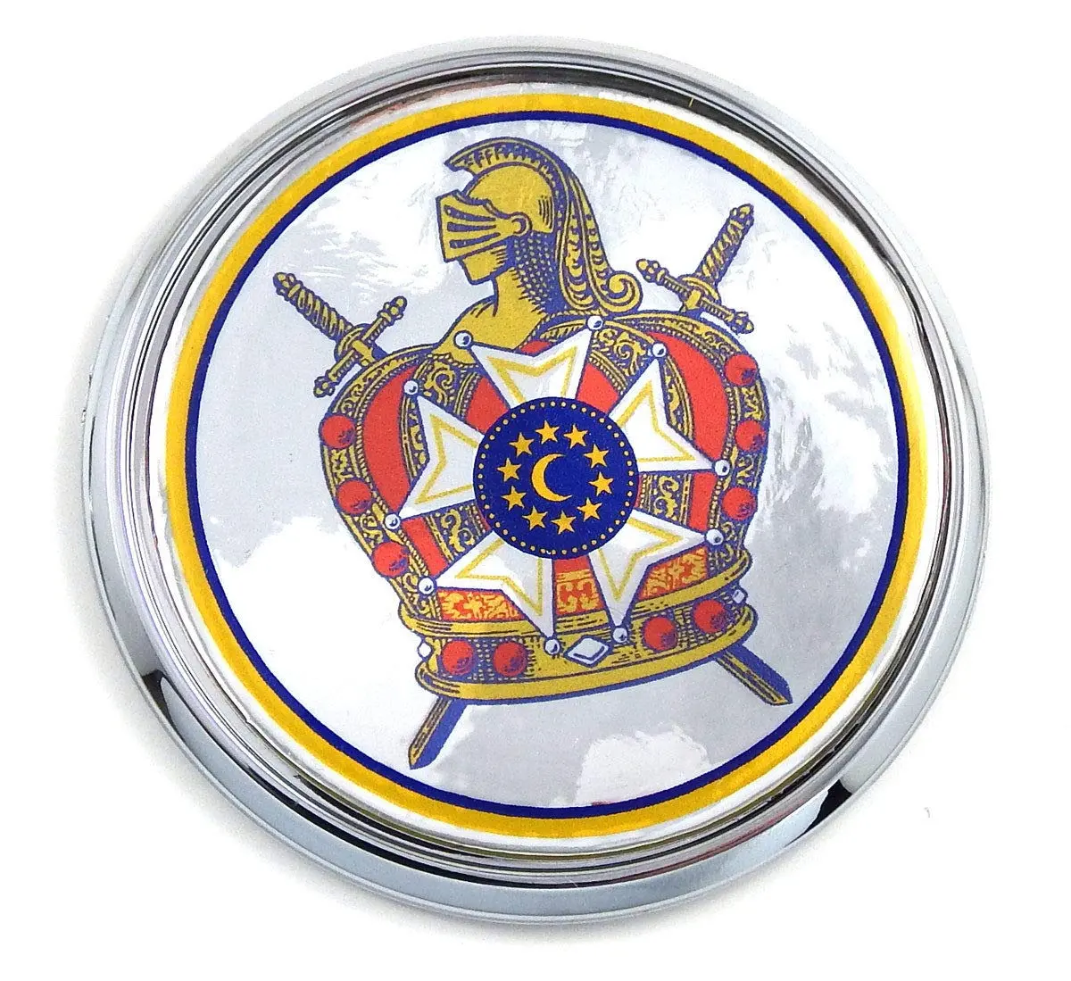 Demolay De Molay Masonic Flag 2.75" Car Chrome Round Emblem Decal 3D Badge 1
