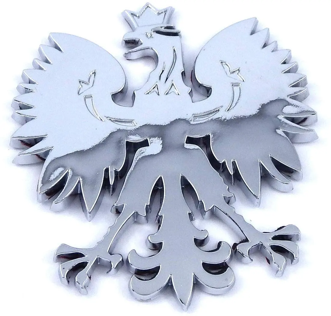 Poland 2.5" Polish Polski Eagle With Crown Chrome 3D Emblem Decal Badge Polska 1