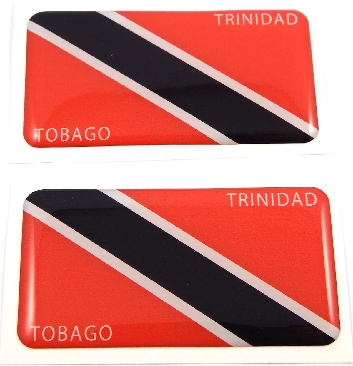 Trinidad And Tobago Flag Domed Decal 3D Sticker Emblem 2.6" Set Of 2 Decals 1