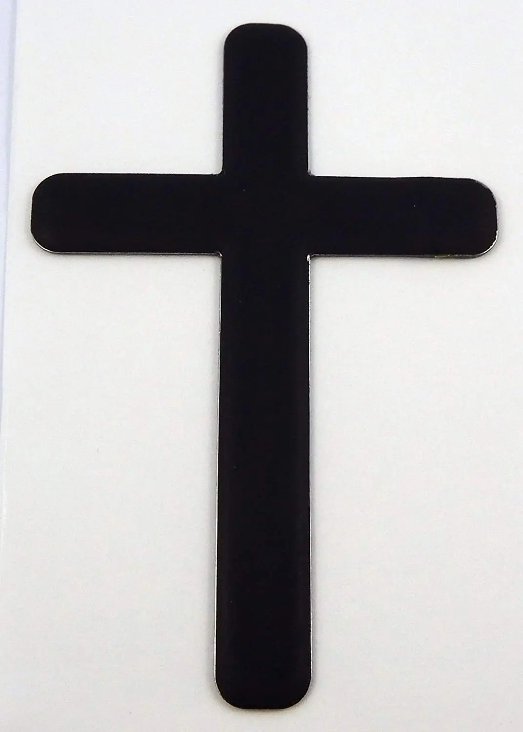 Jesus Cross Black Decal Emblem 3D Sticker Car Bike Auto 2"X3" 1