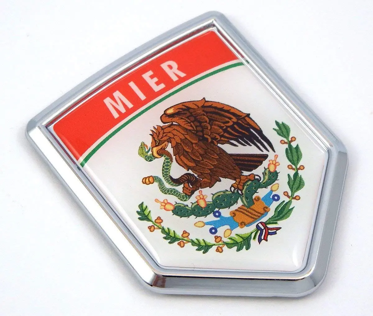 Mier Mexico Flag Mexican Car Emblem Chrome Bike Decal 3D Sticker Mx16 1