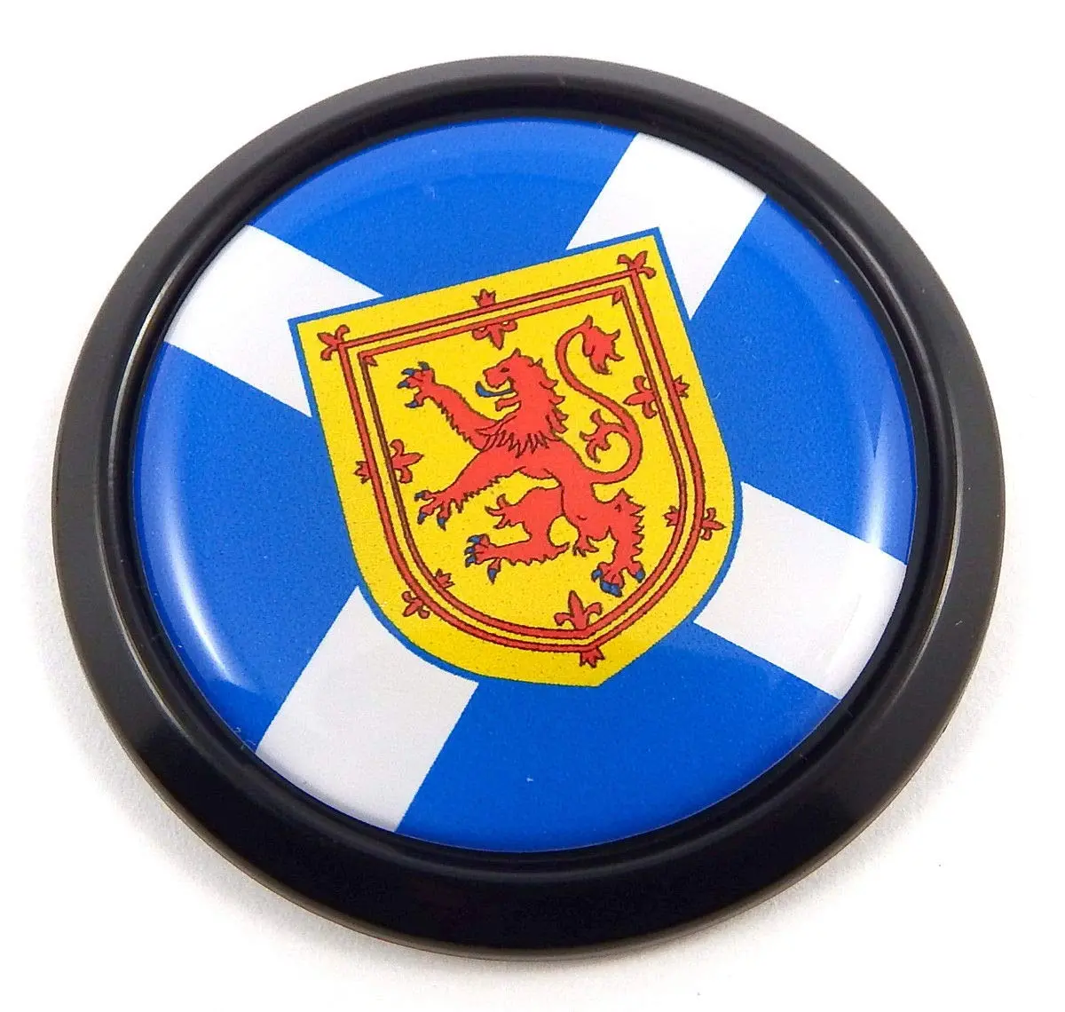 Scotland Scottish Black Round Flag Car Decal Emblem Bumper 3D Sticker 1.85" 1