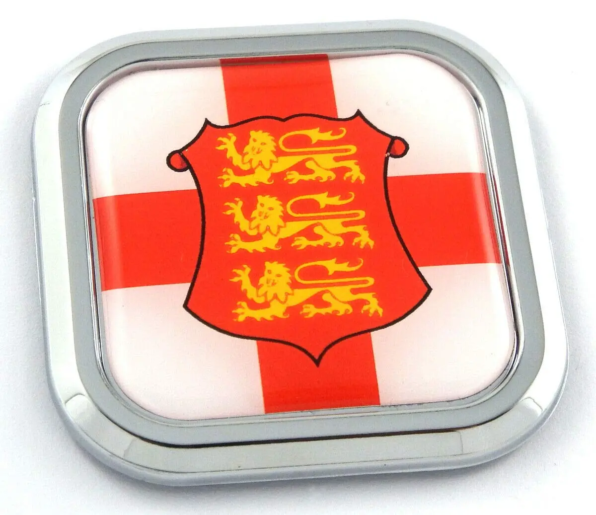 England Flag Square Chrome Rim Emblem Car 3D Decal Badge Hood Bumper Sticker 2" 1