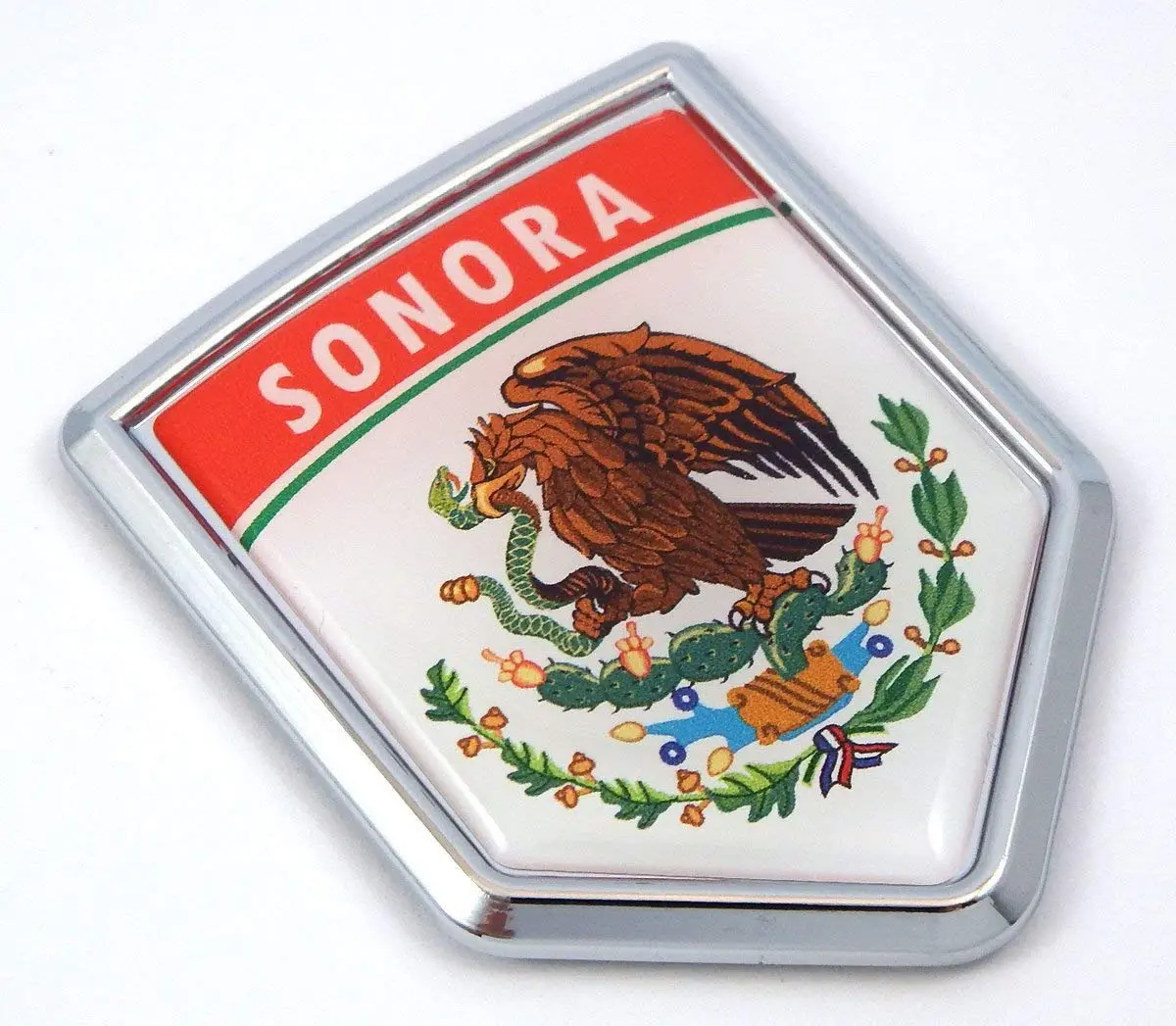 Sonora Mexico Flag Mexican Car Emblem Chrome Bike Decal 3D Sticker Mx19 1