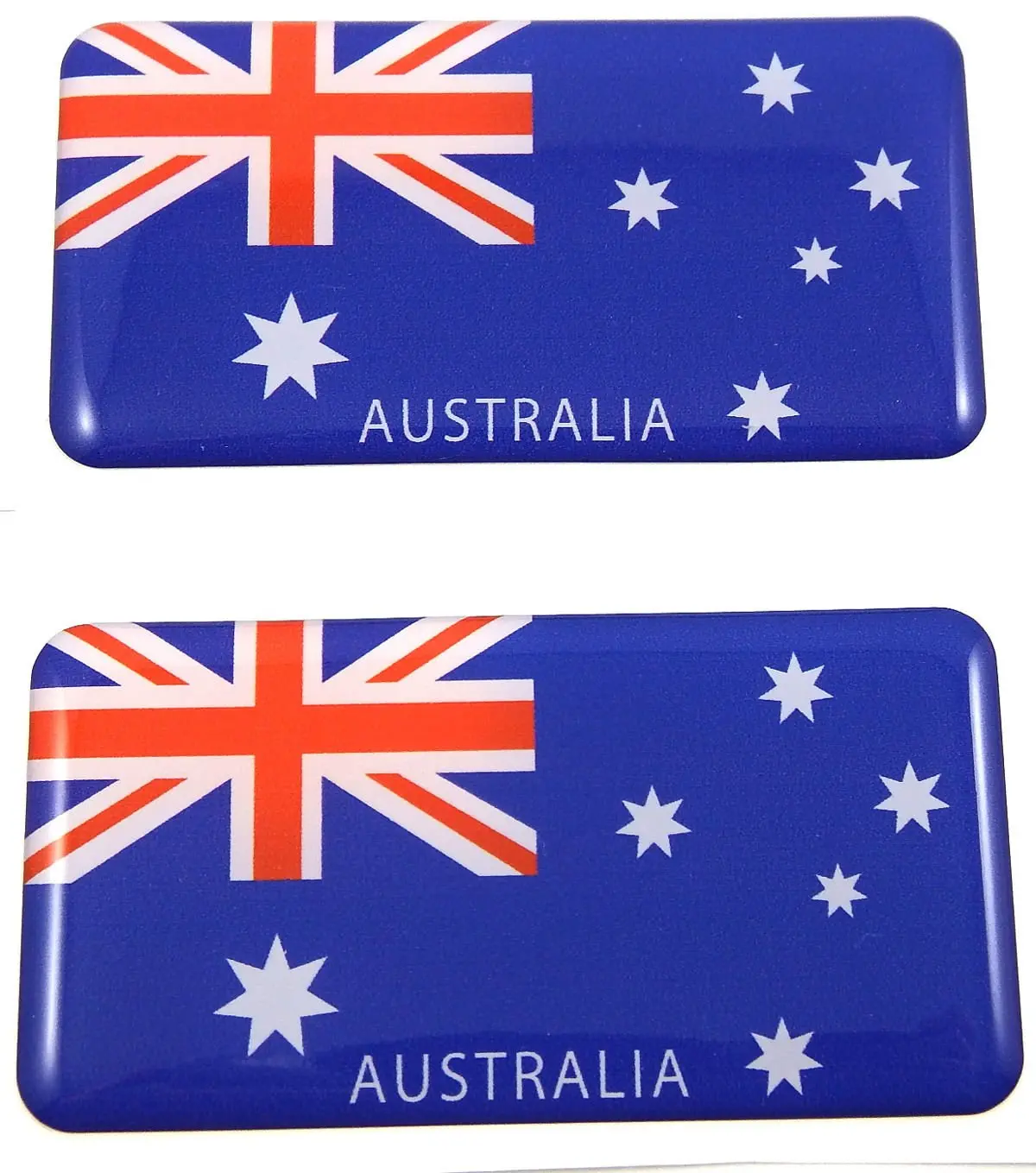 Australia Flag Domed Decal 3D Sticker Emblem 2.6" Set Of 2 Decals 1