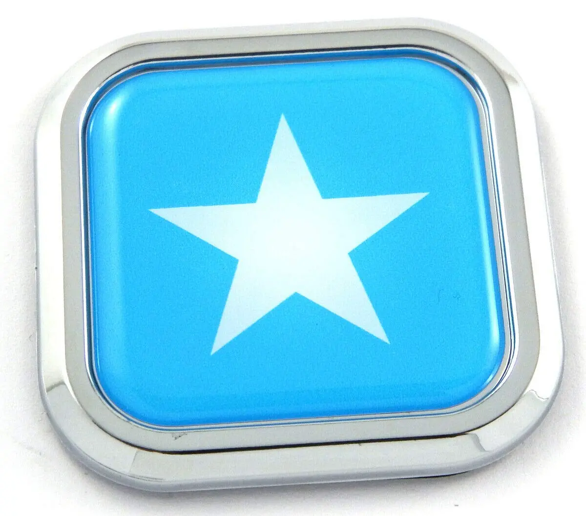 Somalia Flag Square Chrome Rim Emblem Car 3D Decal Badge Hood Bumper Sticker 2" 1