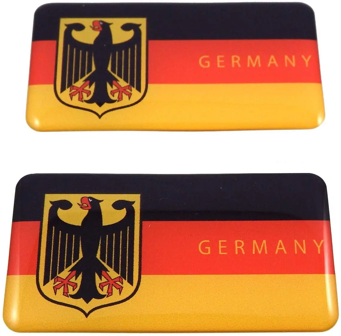 Germany German Deutschland Flag Domed Decal 3D Sticker Emblem 2.6" Set Of 2 Decals 1
