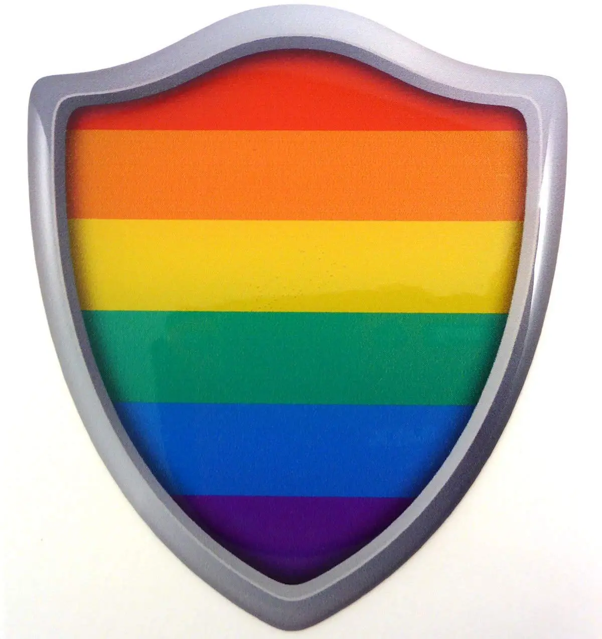 Pride Lesbian Gay Flag Shield Domed Decal 3D Look Emblem Resin Car Sticker 2.6"X3" 1