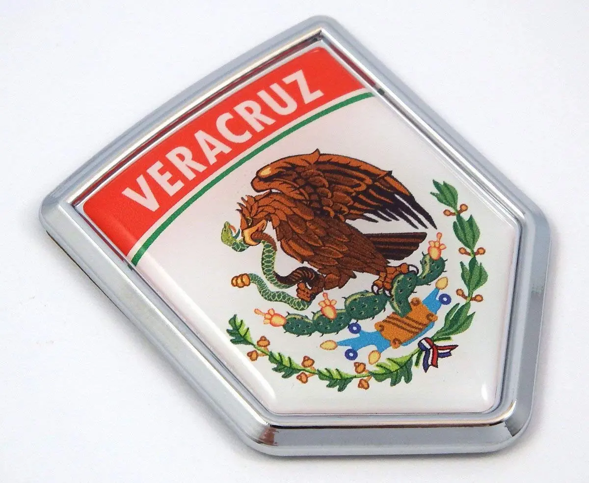 Veracruz Mexico Flag Mexican Car Emblem Chrome Bike Decal 3D Sticker Mx12 1