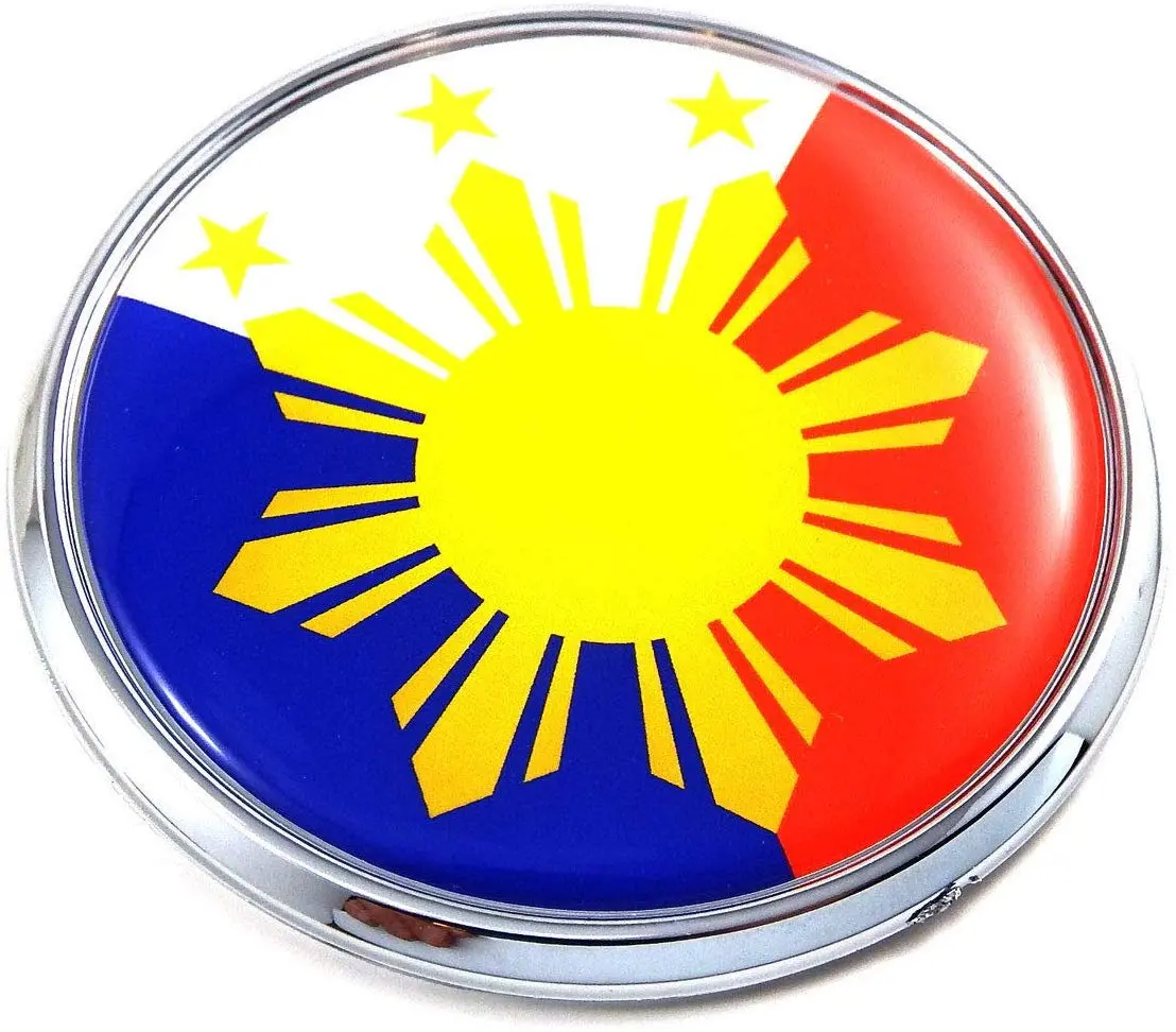 Philippine Philippines Flag 2.75" Car Chrome Round Emblem Decal 3D Sticker Badge 1