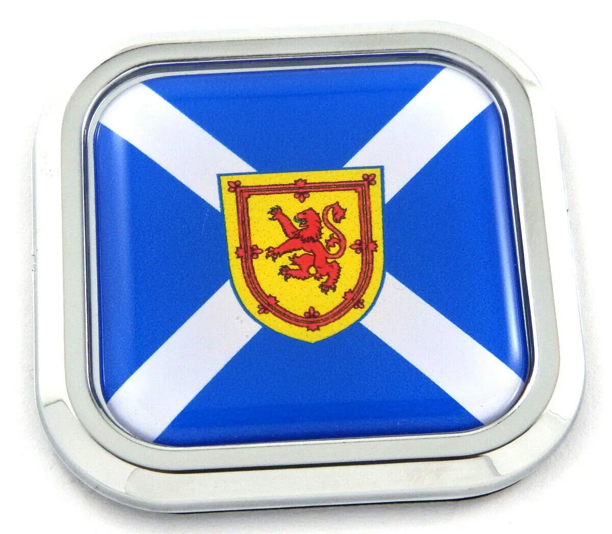 Scotland Flag Square Chrome Rim Emblem Car 3D Decal Badge Hood Bumper Sticker 2" 1
