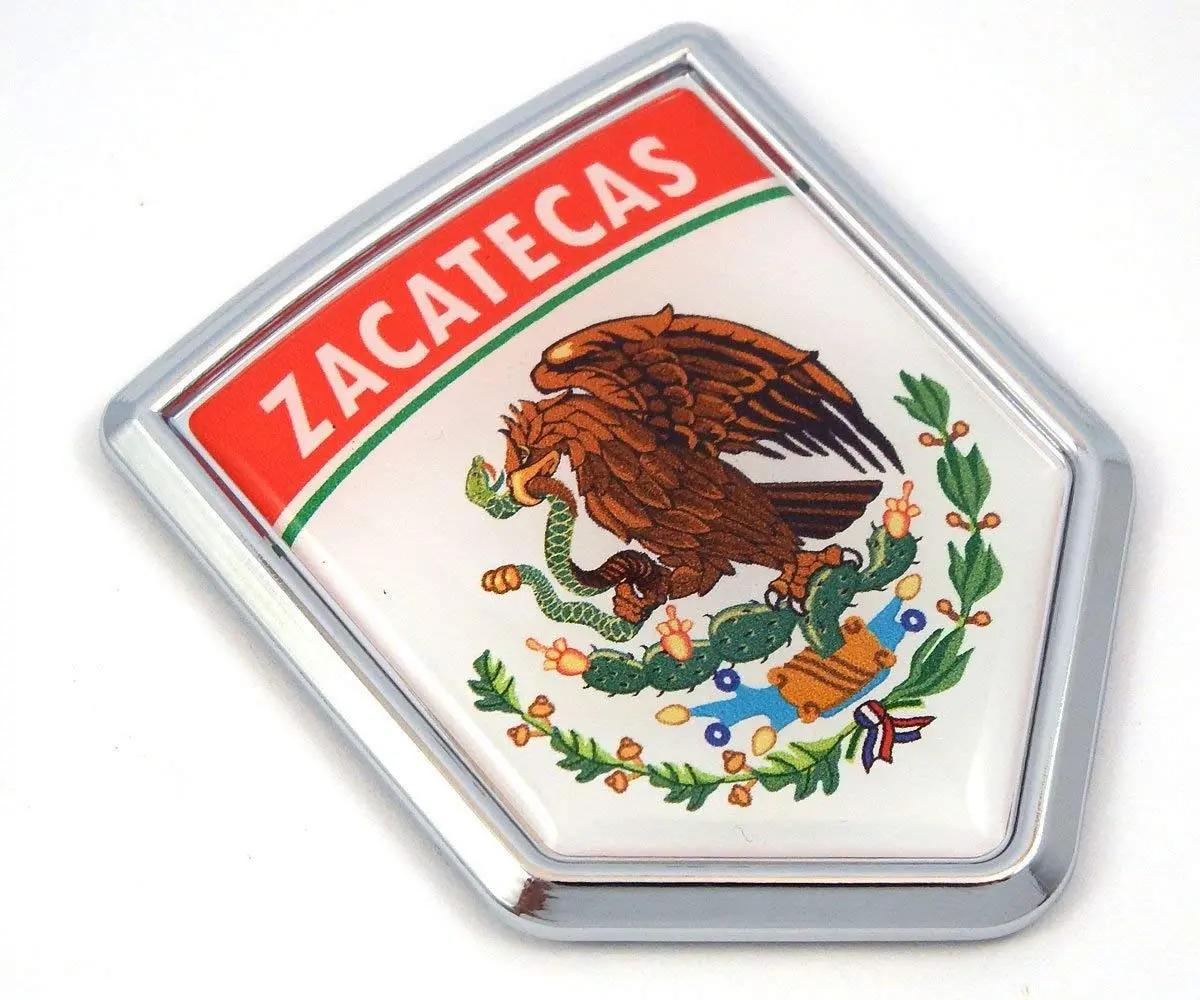 Zacatecas Mexico Flag Mexican Car Emblem Chrome Bike Decal 3D Sticker Mx24 1