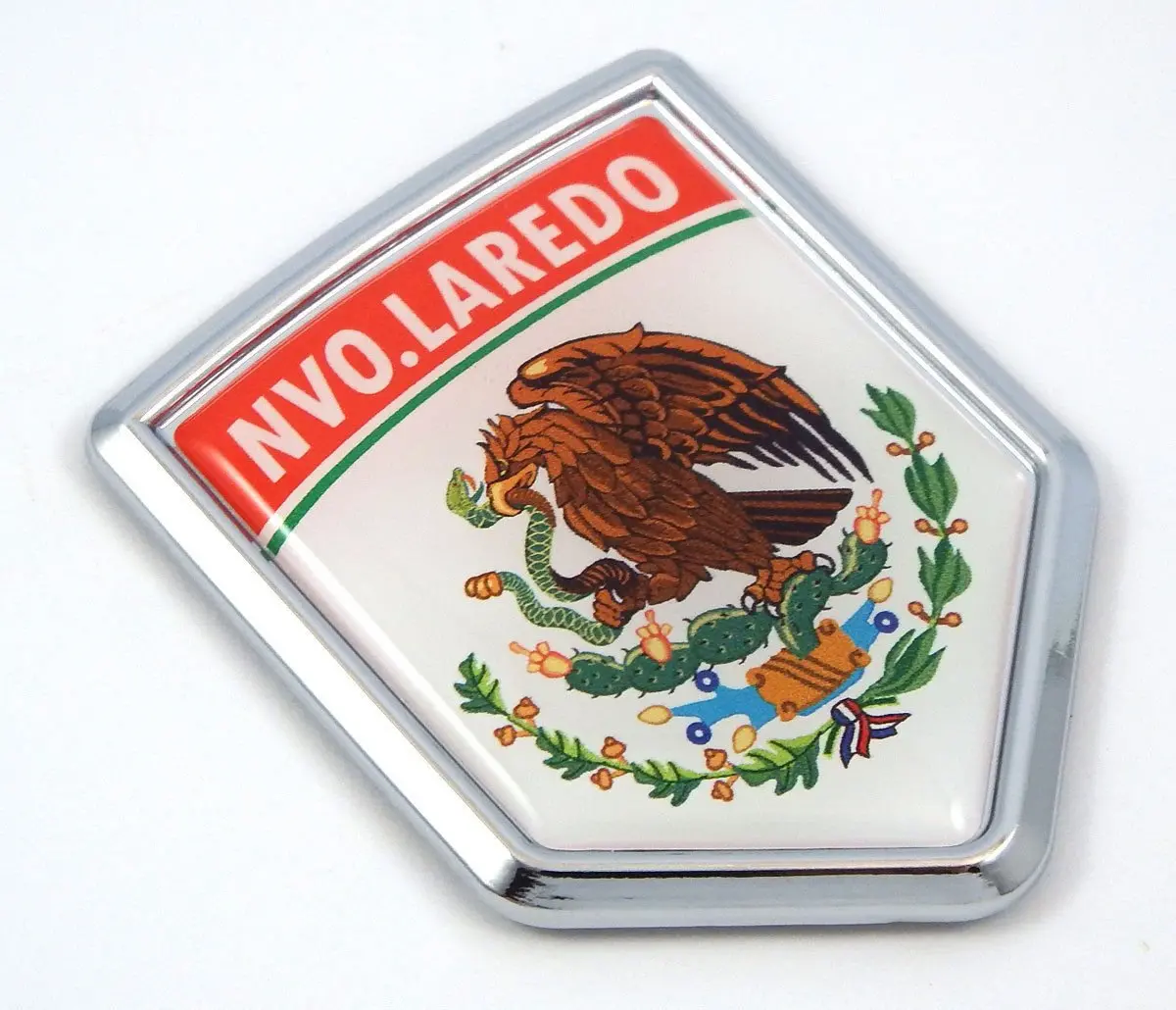 Nvo Laredo Mexico Flag Mexican Car Emblem Chrome Bike Decal 3D Sticker Mx4 1