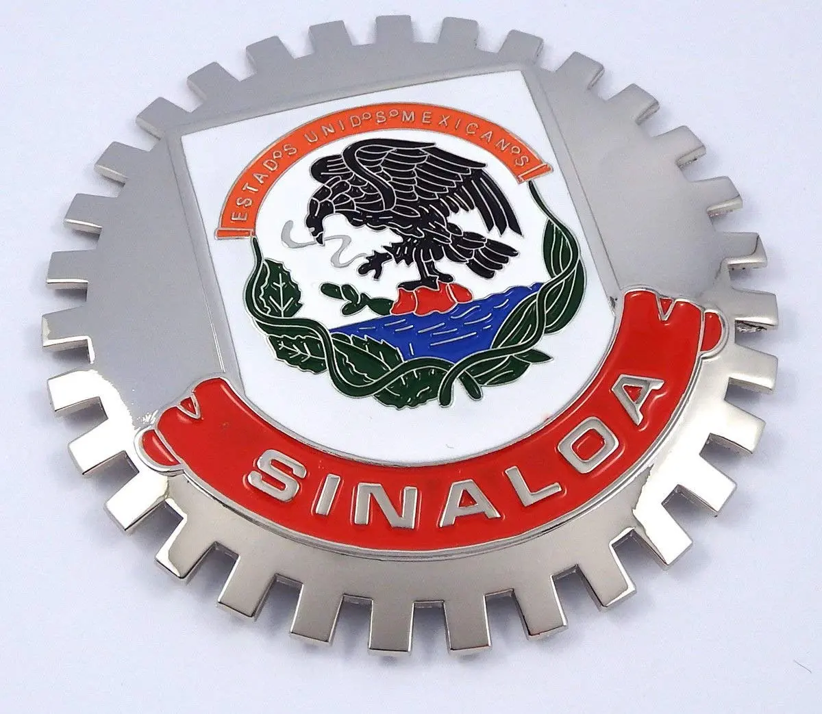 Grille Badge Sinaloa Mexico Cres For Car Truck Grill Mount Flag Emblem Chrome 1