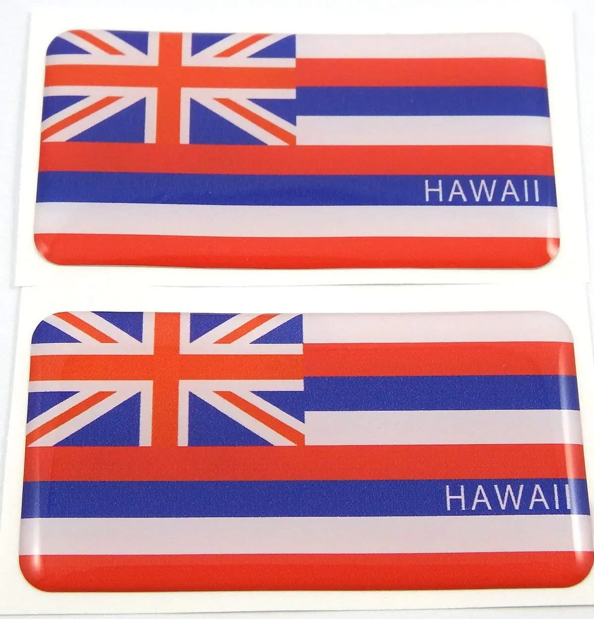 Hawaii Flag Domed Decal 3D Sticker Emblem 2.6" Set Of 2 Decals 1