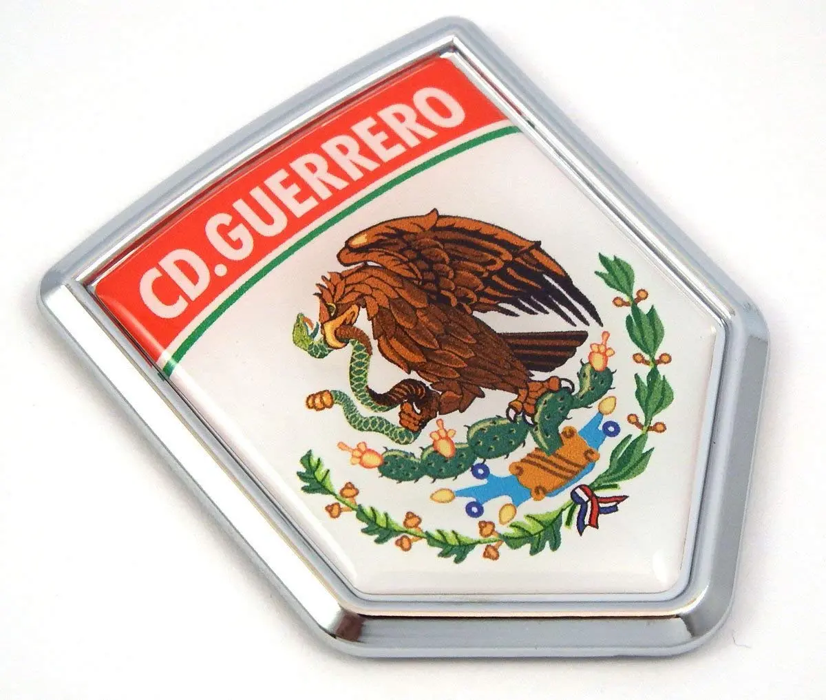 Mx3 Cd Guerrero Mexico Flag Mexican Car Emblem Chrome Bike Decal 3D Sticker 1