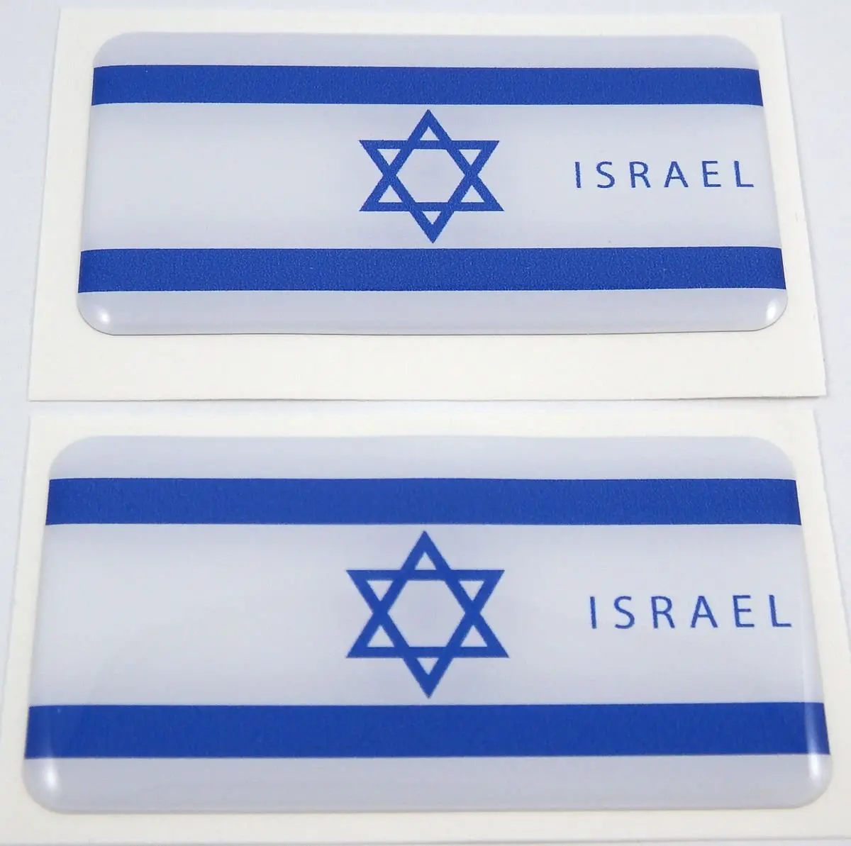 Israel Israeli Flag Domed Decal 3D Sticker Emblem 2.6" Set Of 2 Decals 1