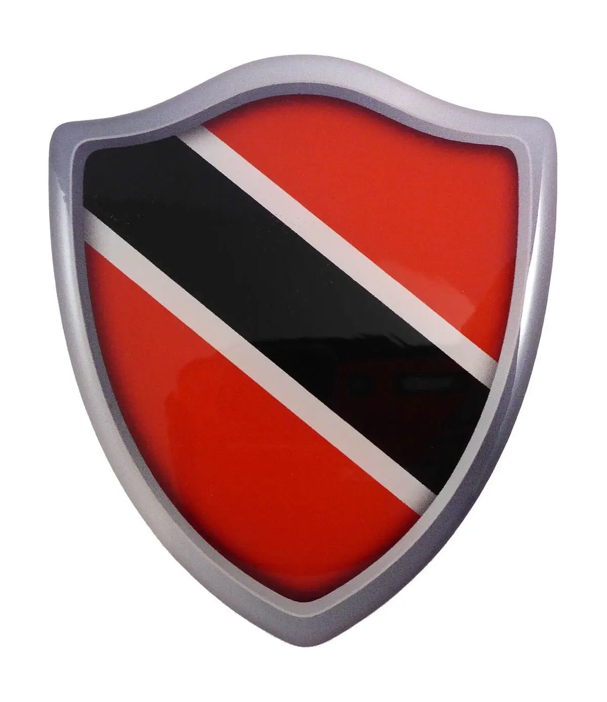 Trinidad Flag Shield Domed Decal 3D Look Edge Emblem Resin Car Sticker 2.6"X3" 1