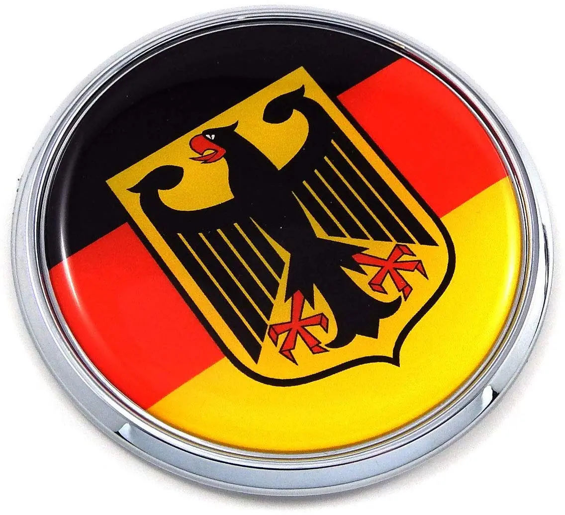 Germany German Deutschland Flag 2.75" Car Chrome Round Emblem Decal 3D Badge 1