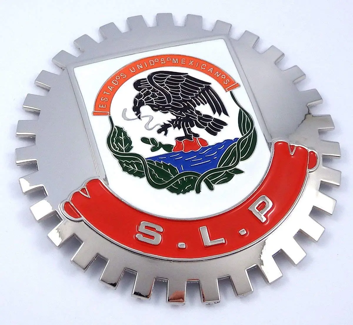S.L.P Grille Badge Slp Mexico Cres For Car Truck Grill Mount Flag Emblem Chrome 1