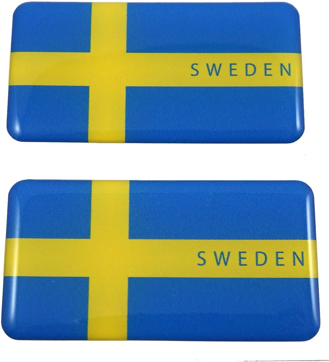 Sweden Swedish Flag Domed Decal 3D Sticker Emblem 2.6" Set Of 2 Decals 1