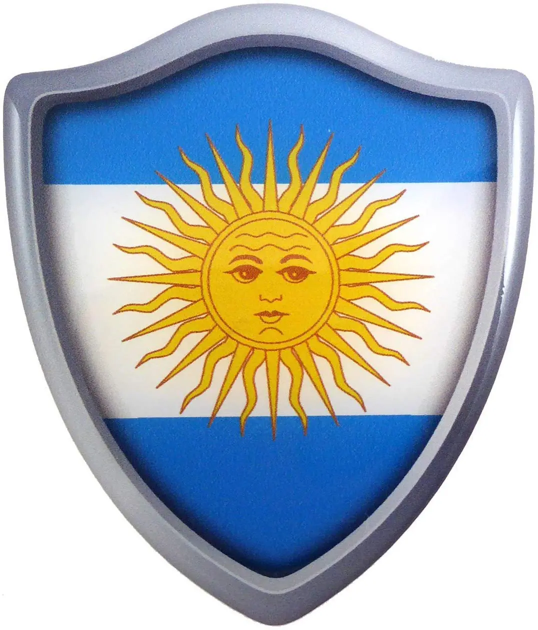 Argentina Flag Shield Domed Decal 3D Look Edge Emblem Resin Car Sticker 2.6"X3" 1
