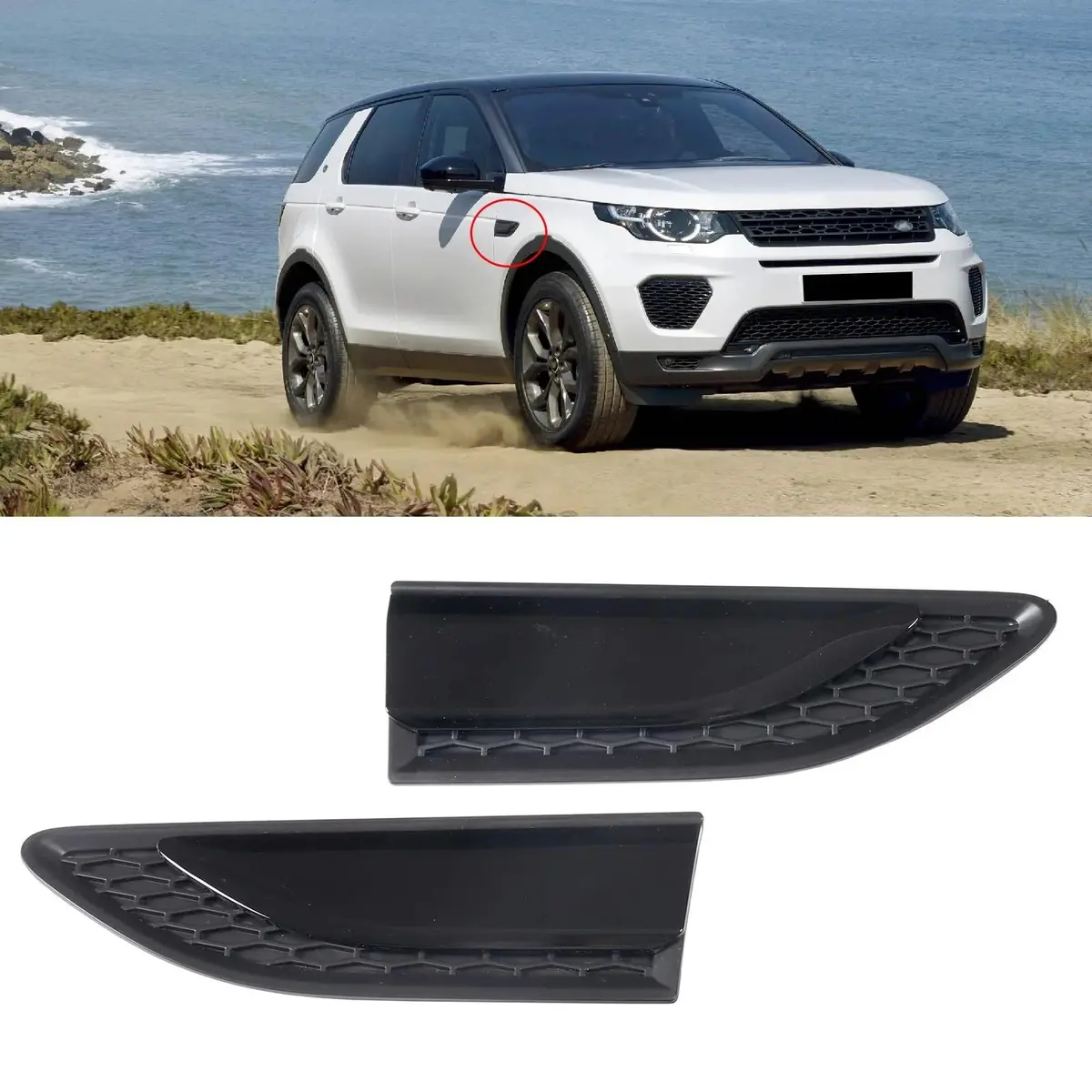 Lr066243 + Lr066244 Air Outlet Vent Grille Fender 1