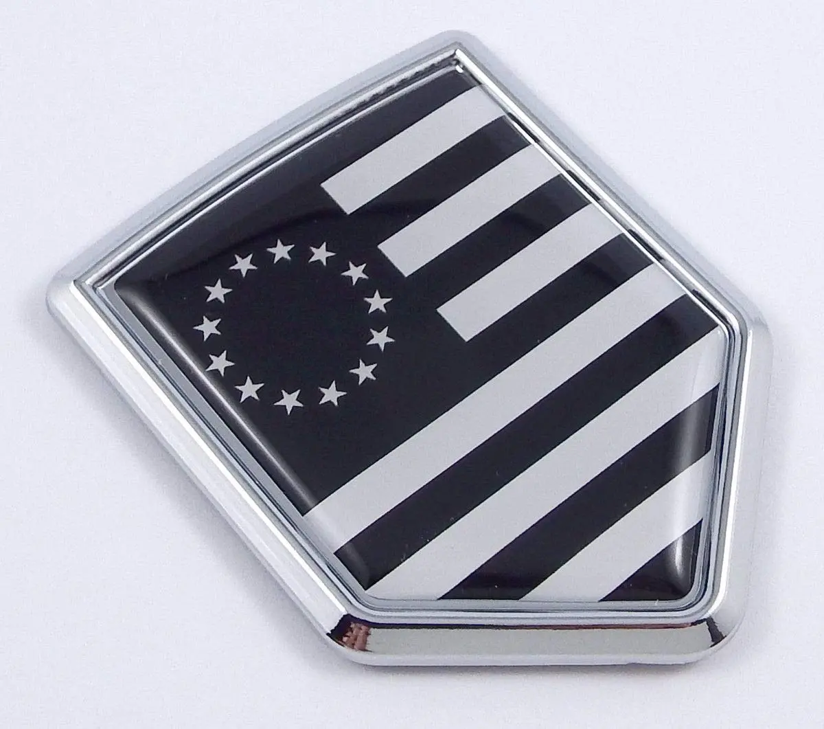 Usa Betsy Ross Black Patriotic American Flag Auto Chrome Emblem Decal Badge 3D Sticker 1