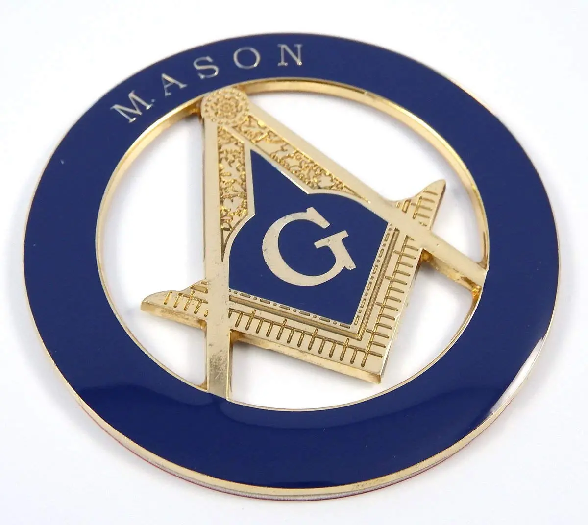 Mason Masonic Blue Round 3" Auto Emblem Metal Car Decal Mas20 1