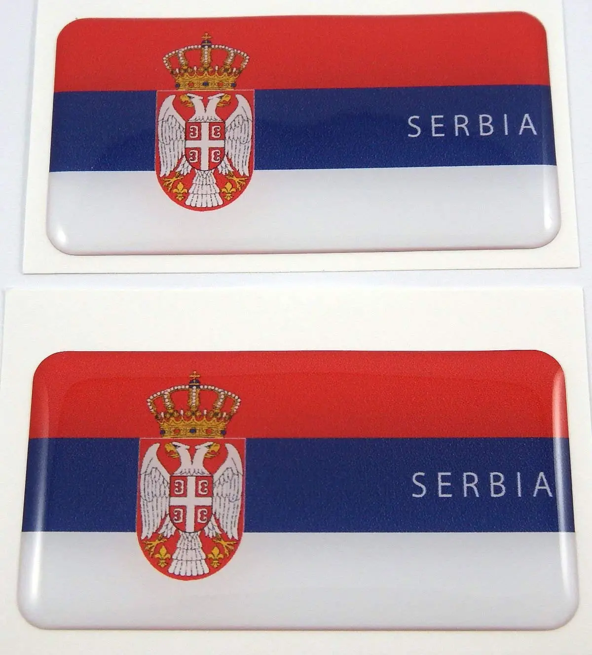 Serbia Serbian Flag Domed Decal 3D Sticker Emblem 2.6" Set Of 2 Decals 1