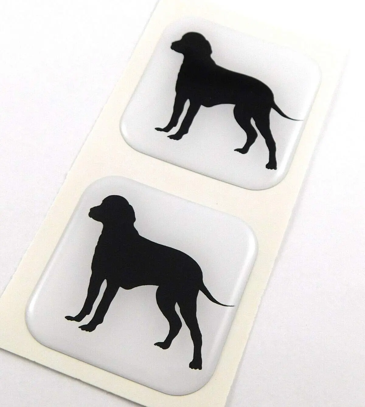 Dog Pet Flag Square Domed Decal Emblem Car Bike Gel Stickers 1.5" 2Pc. 1