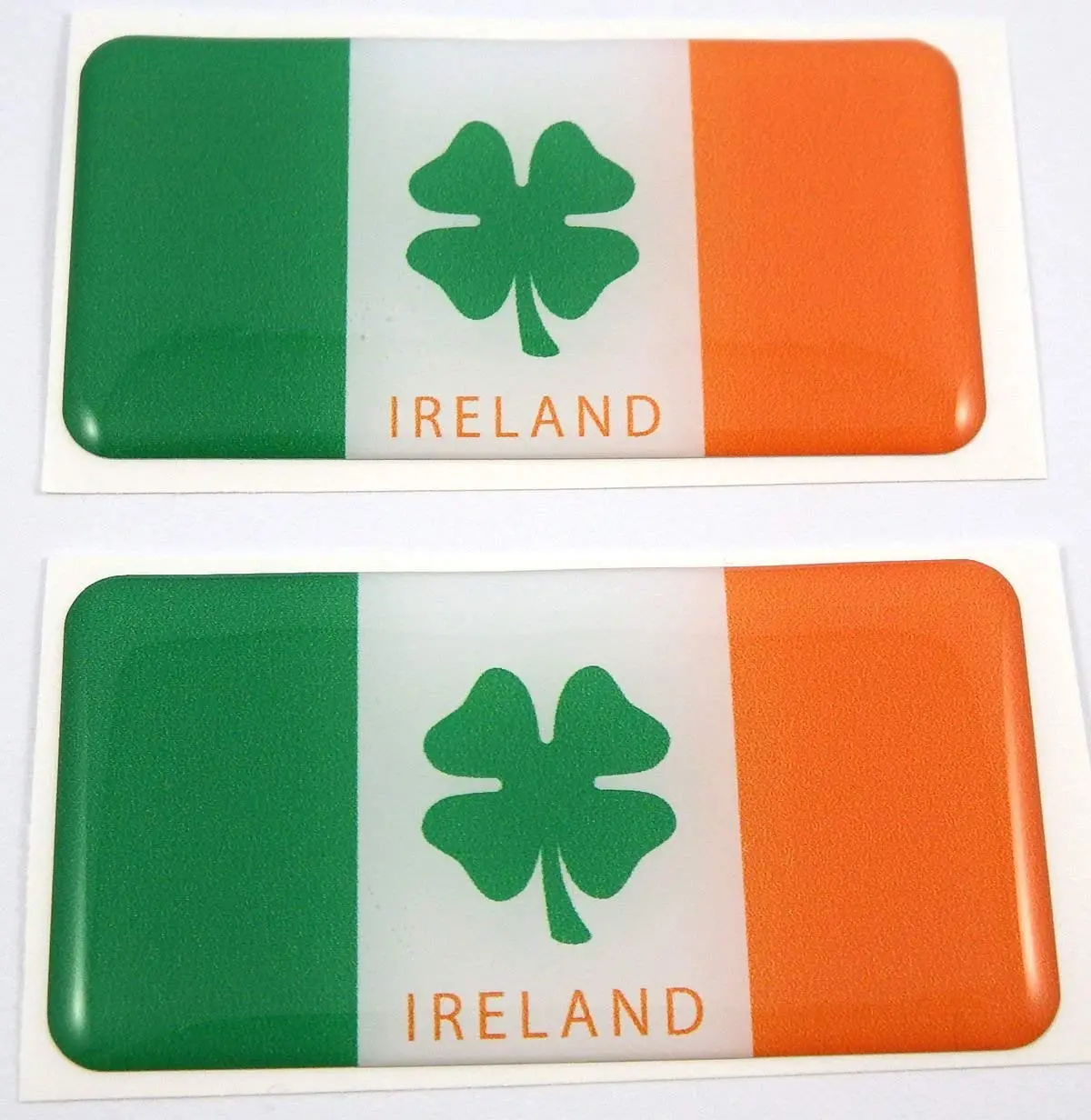 Ireland Irish Flag Domed Decal 3D Sticker Emblem 2.6" Set Of 2 Decals 1