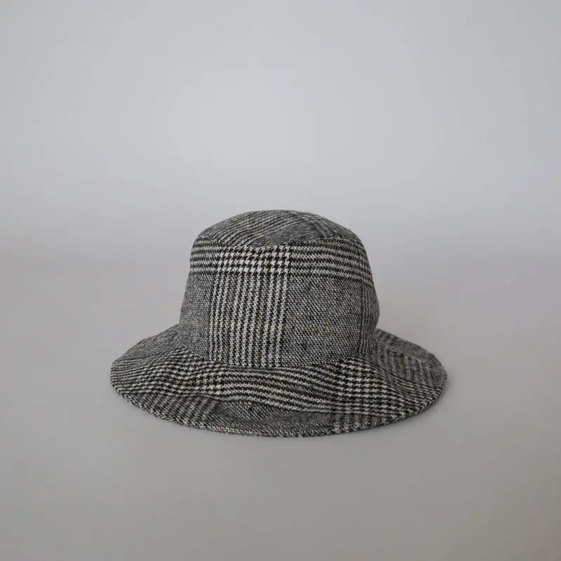 Sophie - Wool Bucket Hat - Herringbone 1