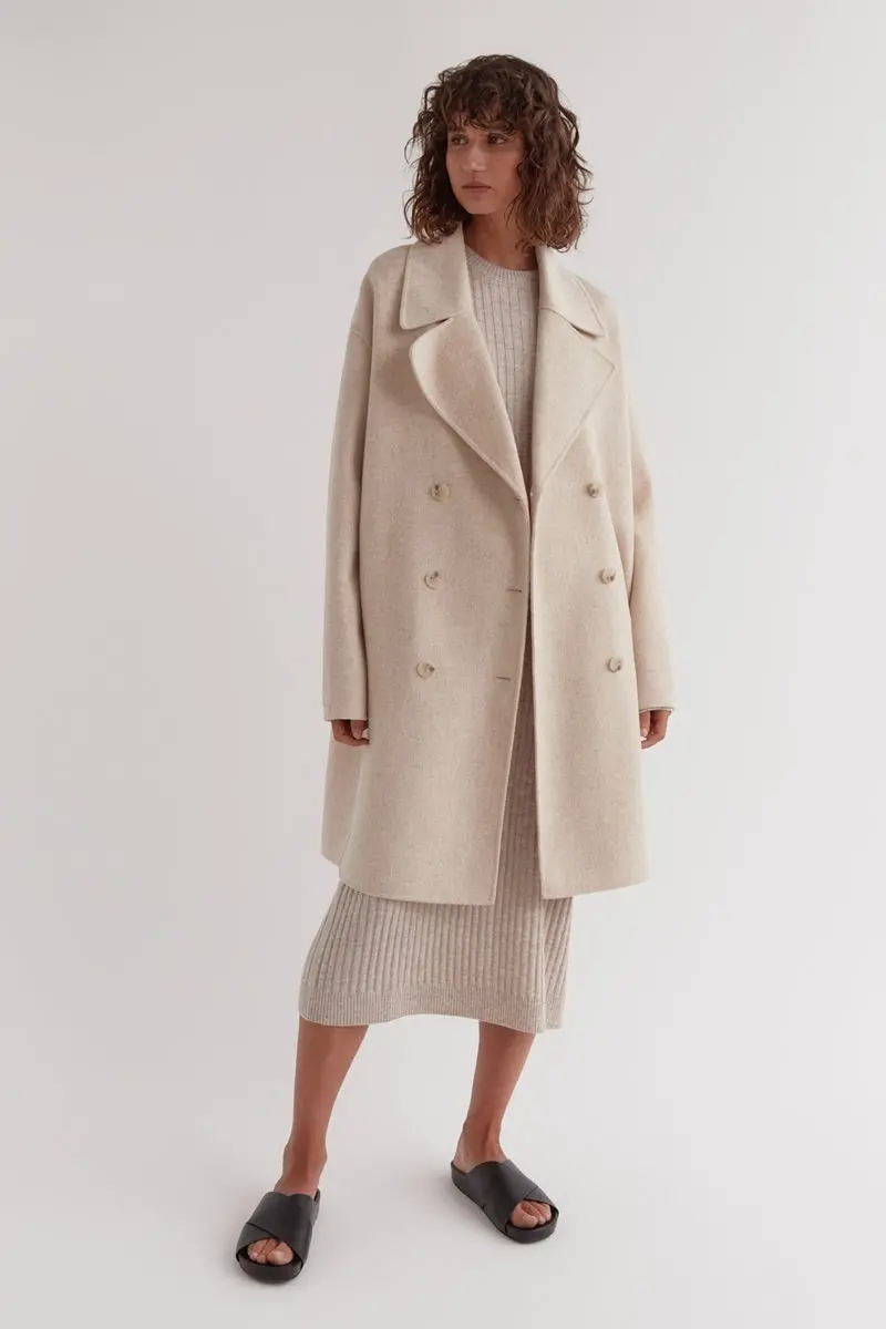 Assembly Label - Double Breasted Wool Coat - Oat 1