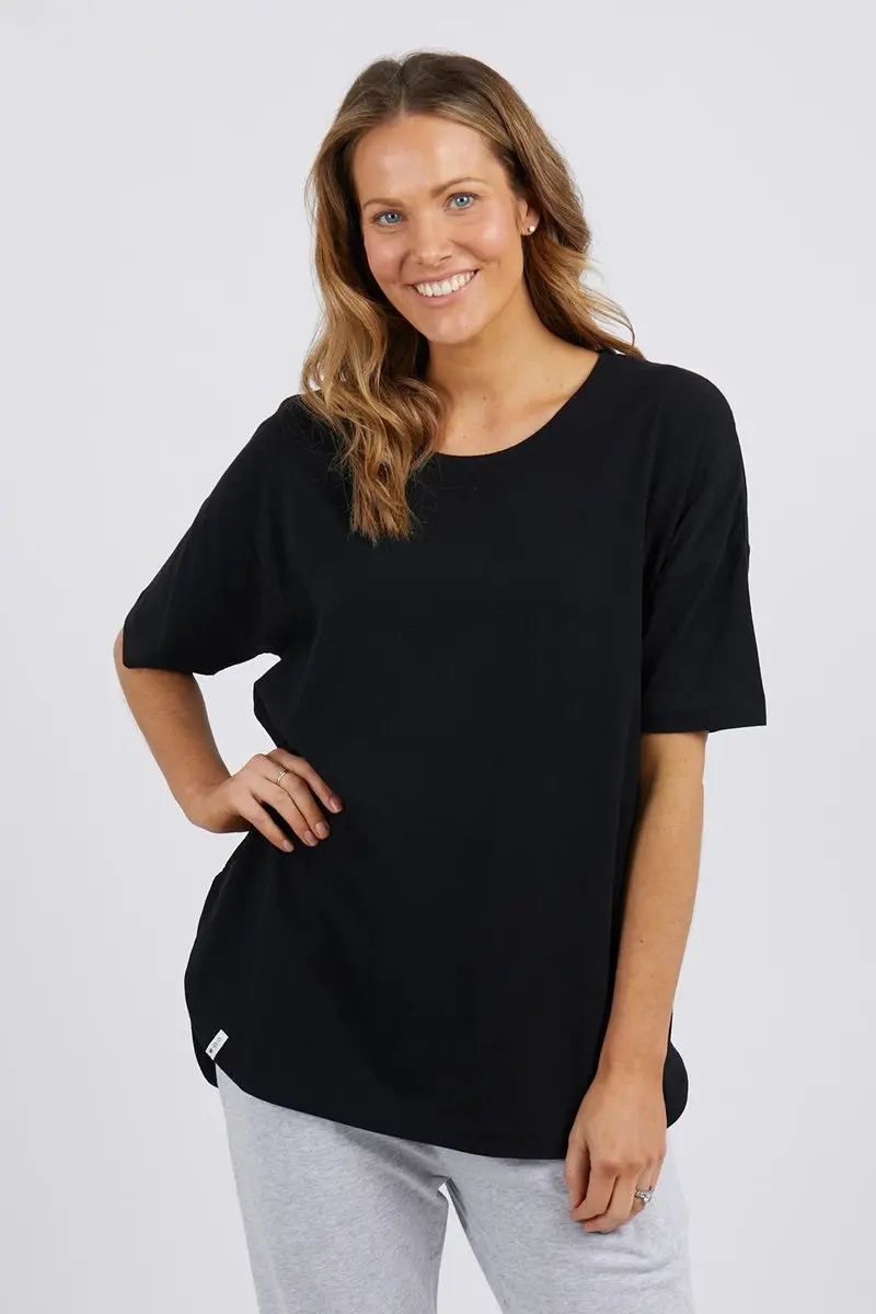 Elm - Society Short Sleeve Top - Black 1