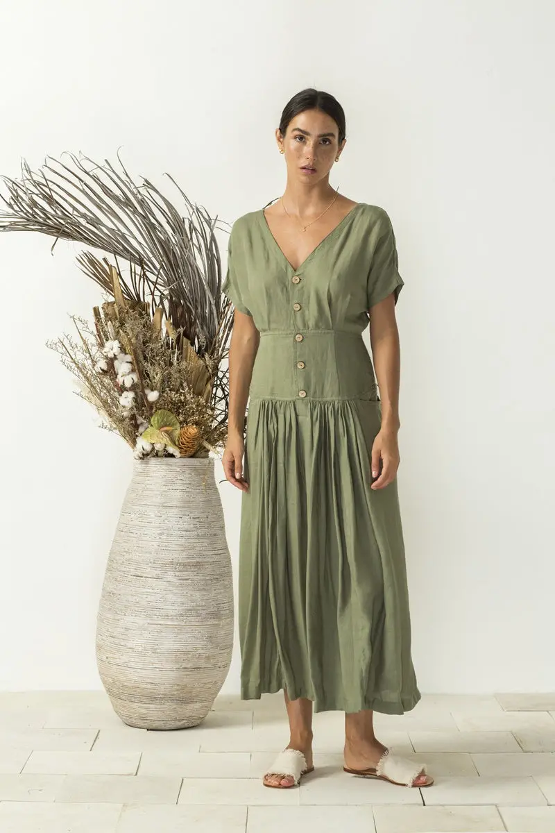 Bird & Kite - Carla Dress - Sage 1