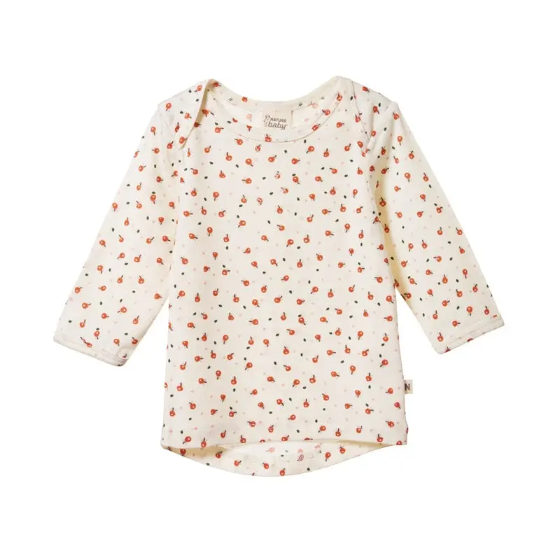 Nature Baby - Merino Essential Tee - Posey Blossom Print 1