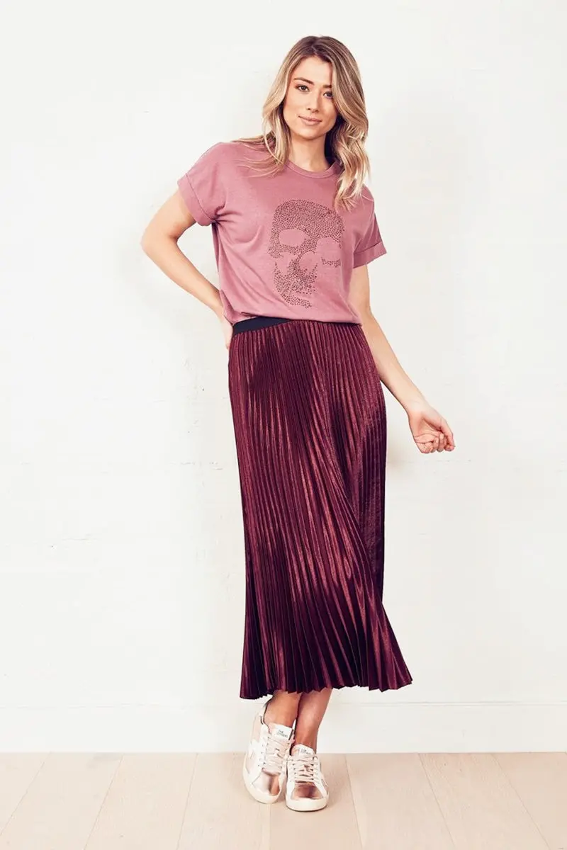The Others - Skull Diamante Tee - Merlot 1