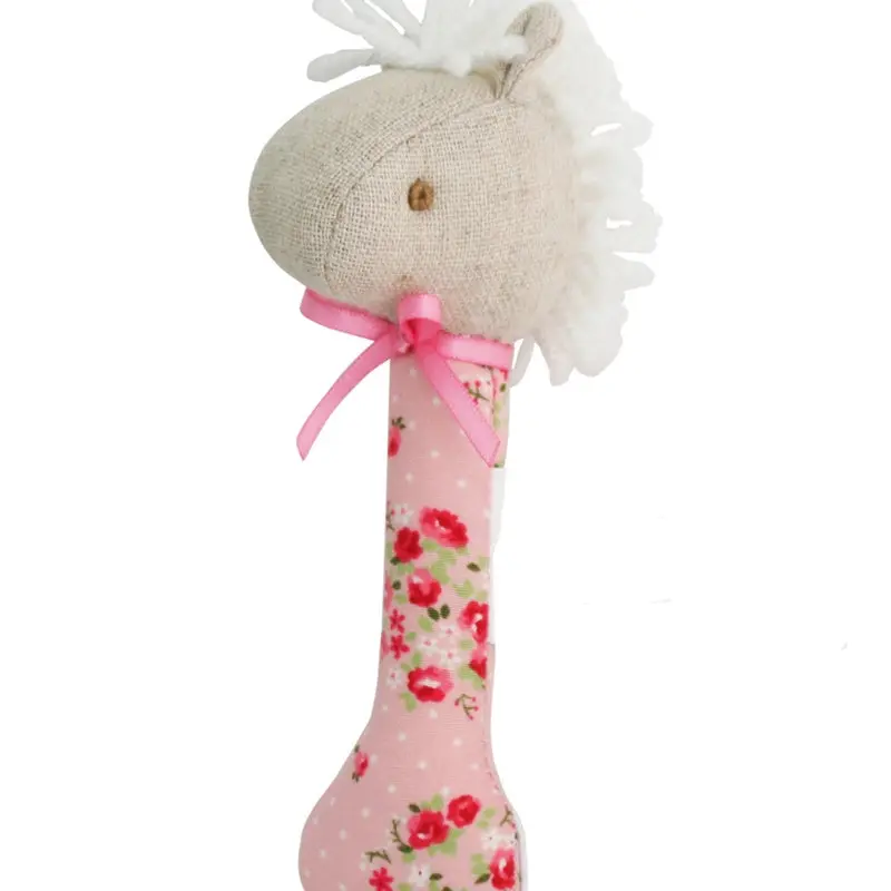 Alimrose - Horse Stick Rattle Pink Floral 1