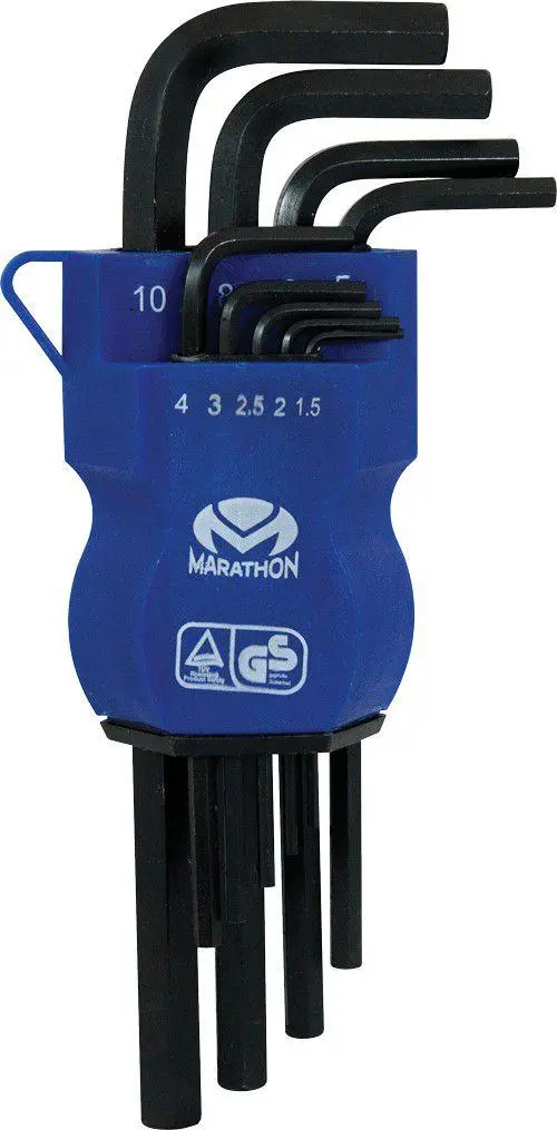 Marathon Hex Key Wrench - 9 Piece Set 1.5Mm - 10Mm 1
