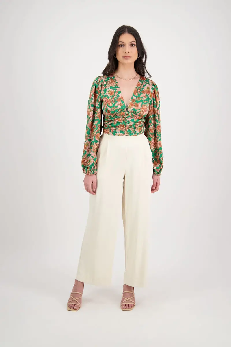 Among The Brave - Reign Top - Green Floral 1