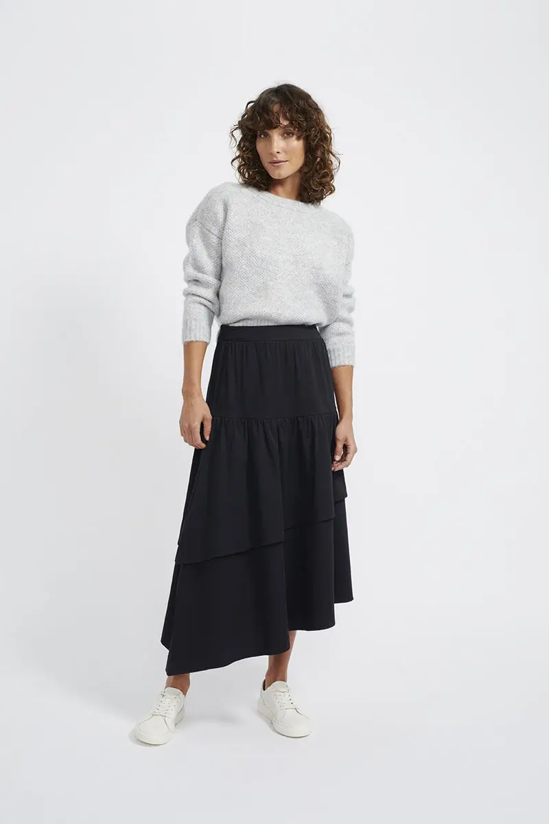 Staple - Zaria Ruffled Midi Skirt - Black 1