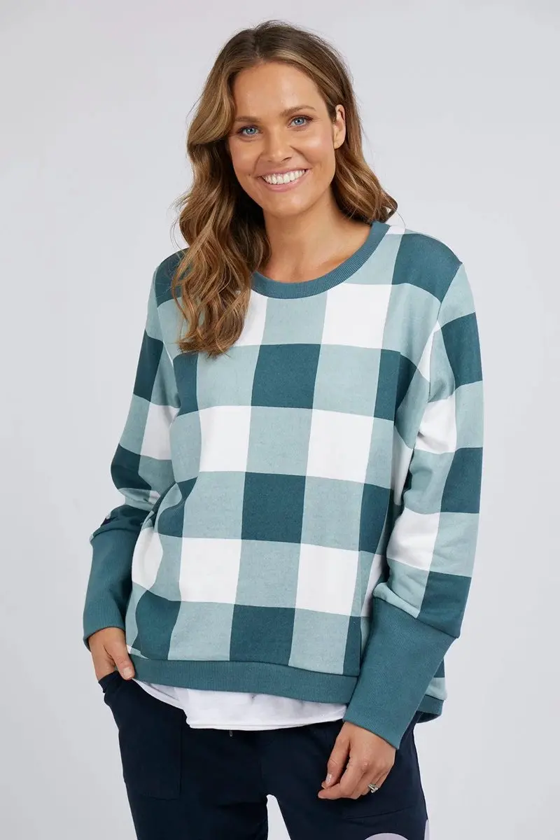 Elm - Willow Check Crew - Rosemary 1