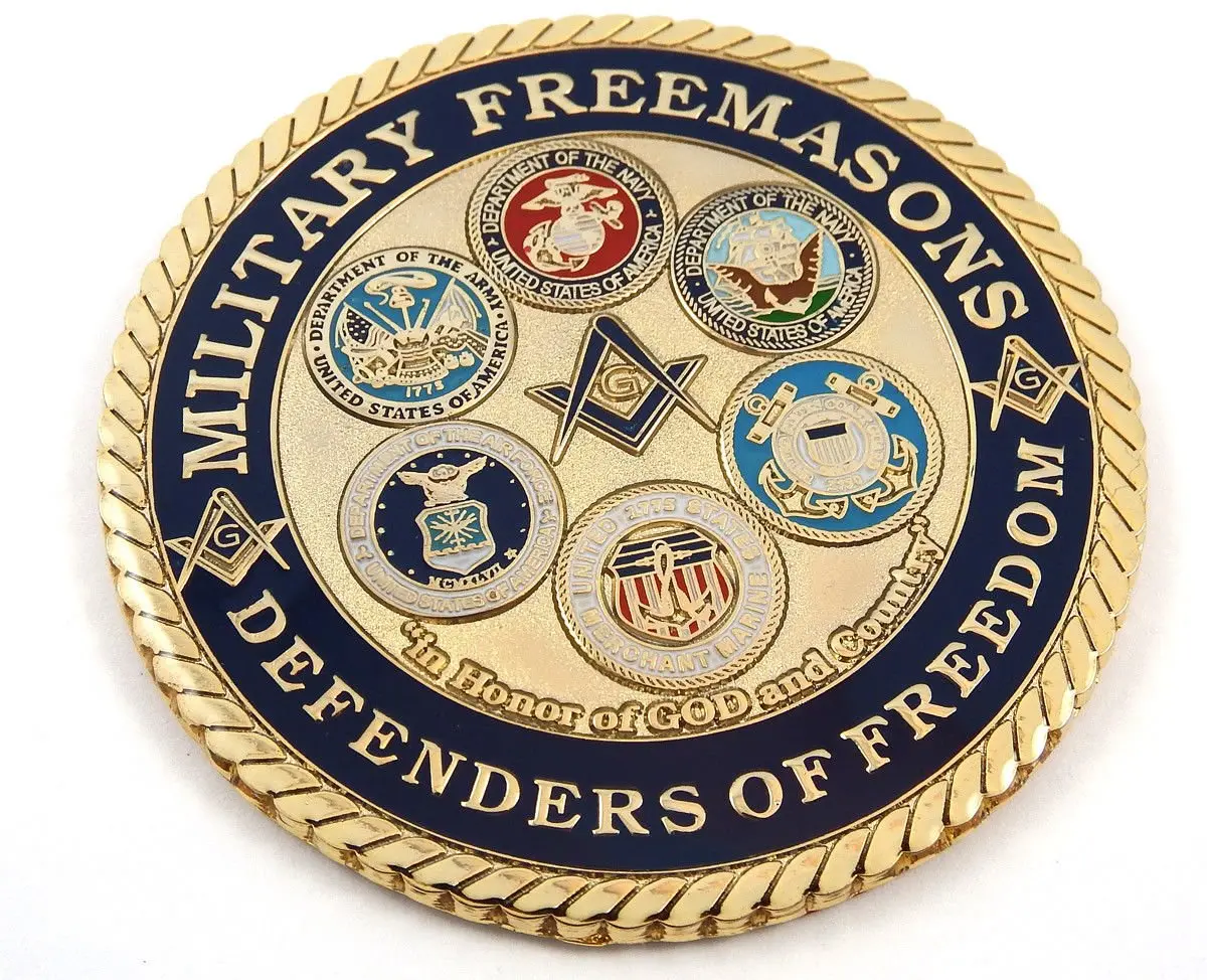 Military Freemasons Defenders Freedom Mason 3" Auto Emblem Metal Car Decal Mas37 1