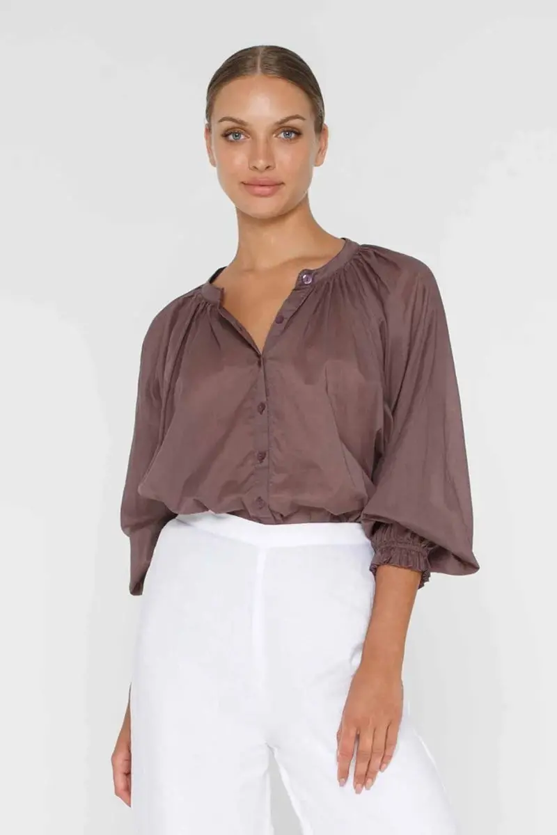 Blak - Greta Blouse - Mocha 1