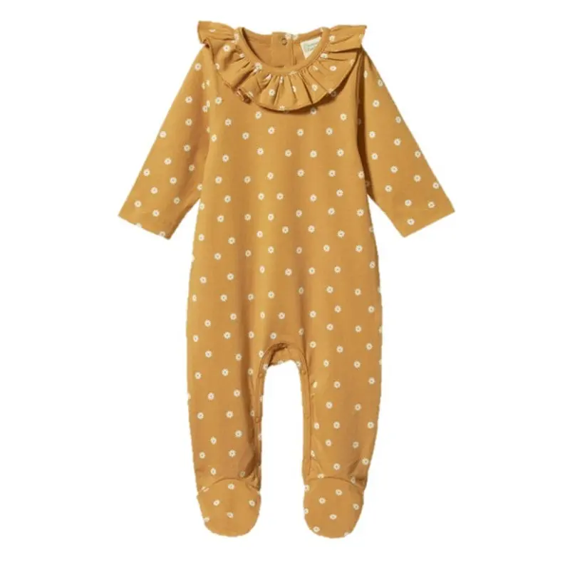Nature Baby - Ruffle Florence Suit - Chamomile Straw Print 1