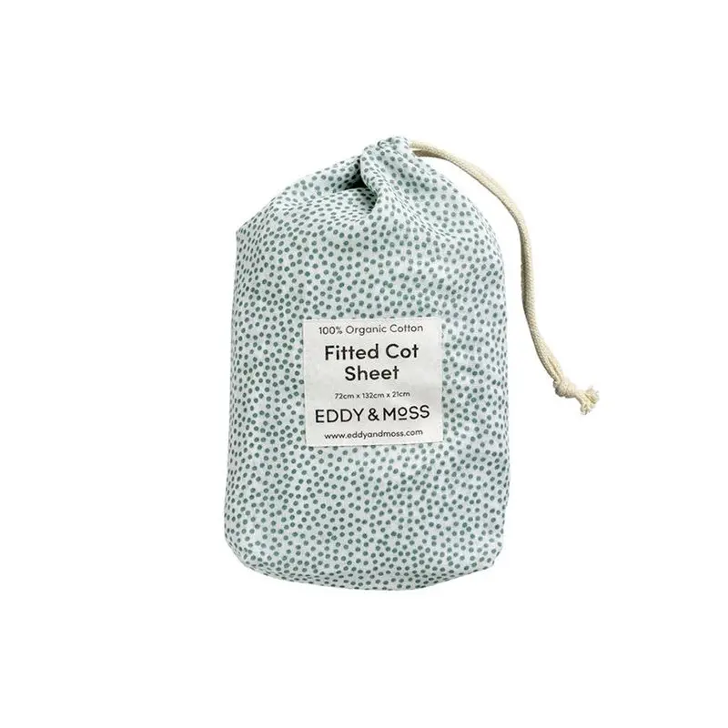 Eddy & Moss - Fitted Cot Sheet - Speckles Sea Foam 1