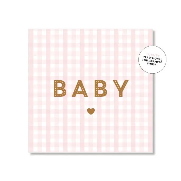 Just Smitten Mini Gift Card - Baby Pink Gingham 1
